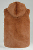 Men's Camel Faux Fur Hooded Vest