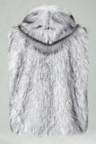 Men's Camel Faux Fur Hooded Vest