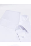 White Classic Solid Point Collar Slim Fit  Men's Suits Shirt