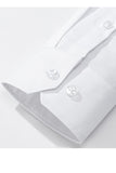 White Solid Classic Long Sleeves Men's Suits Shirt