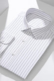 White Stripe Slim Fit Long Sleeves Men's Suits Shirt