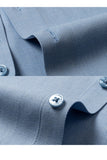 Men's Blue Grey Point Collar Long Sleeves Suits Shirt