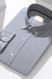 Blue Grey Slim Fit Long Sleeves Solid Men's Suits Shirt