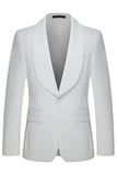 Shawl Lapel 3 Piece One Button White Men's Wedding Suits