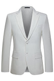 Notched Lapel 2 Piece White Single Breasted Men's Wedding Suits