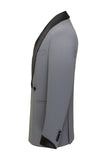 Grey Slim Fit Shawl Lapel 2 Piece Men's Suits