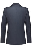 Grey Striped Notched Lapel 3 Piece Men's Suits