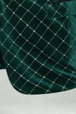 Green Velvet Check Peak Lapel Men's Prom Blazer