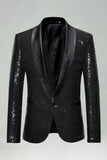 Sequin Shawl Lapel Royal Blue Men's Prom Blazer