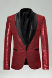 Sequin Shawl Lapel Royal Blue Men's Prom Blazer