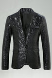 Sparkly Gold Peak Lapel Men's Prom Blazer