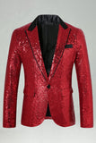 Sparkly Gold Peak Lapel Men's Prom Blazer