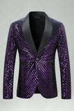 Green Sequin Shawl Lapel Men's Prom Blazer