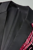 Dark Red Sequin Notched Lapel 2 Pieces Men's Prom Suits