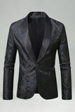 Black Shawl Lapel Single Buckle Men's Prom Blazer