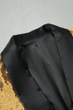 Sparkly Golden Shawl Lapel Single Buckle Men's Prom Blazer
