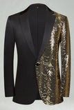 Sparkly Golden Notched Lapel 2 Pieces Men's Prom Suits