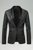Sparkly Green Shawl Lapel Men's Prom Blazer
