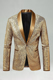 Sparkly Green Shawl Lapel Men's Prom Blazer