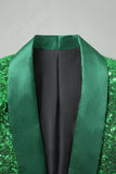 Sparkly Green Shawl Lapel Men's Prom Blazer