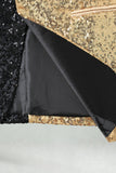 Sparkly Black Golden Shawl Lapel Single Buckle Men's Prom Blazer