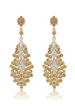 Sparkly Champagne Teardrop Party Drop Earrings with Rhinestones