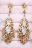 Sparkly Champagne Teardrop Party Drop Earrings with Rhinestones