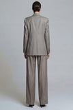 Grey Peak Lapel 2 Piece Double Breasted Work Suits