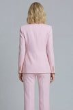 2 Piece Pink Peak Lapel Double Breasted Slim Fit Prom Suits