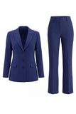 Kahki Single Breasted Nothed Lapel Women's Work Suits