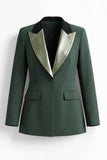 Dark Green Slim Fit 2 Piece Peak Lapel Single Breasted Prom Suits