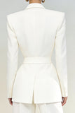 Ivory 2 Piece Peaked Lapel Women's Work Suits