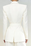 Ivory 2 Piece Peaked Lapel Women's Work Suits