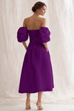Ivory Off the Shoulder A Line Long Engagement Dress