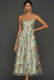 Floral Mauve Sweetheart A Line Embroidered Formal Dress