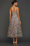 Floral Mauve Sweetheart A Line Embroidered Formal Dress