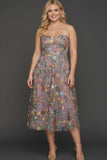 Floral Mauve Sweetheart A Line Embroidered Formal Dress