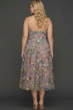 Floral Mauve Sweetheart A Line Embroidered Formal Dress