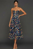 Floral Mauve Sweetheart A Line Embroidered Formal Dress