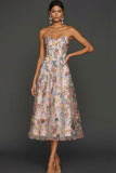Floral Mauve Sweetheart A Line Embroidered Formal Dress