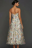 Floral Mauve Sweetheart A Line Embroidered Formal Dress