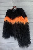 Shearling Faux Fur Coat Orange Thickened Women Coat