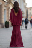 Black Ruched Mermaid Mother of the Bride Dress with Half Sleeve