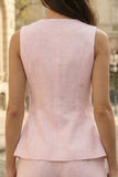 Ivory Single Breasted 2 Piece Round Neck Women's Work Suits