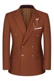 2-piece Black Peaked Lapel Double Breasted Men's Suits
