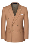 2-piece Black Peaked Lapel Double Breasted Men's Suits