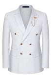 2-piece Black Peaked Lapel Double Breasted Men's Suits