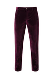 Black Velvet Notched Lapel Double-Breasted Men's Suits