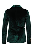 Black Velvet Notched Lapel Double-Breasted Men's Suits