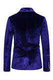 Black Velvet Notched Lapel Double-Breasted Men's Suits